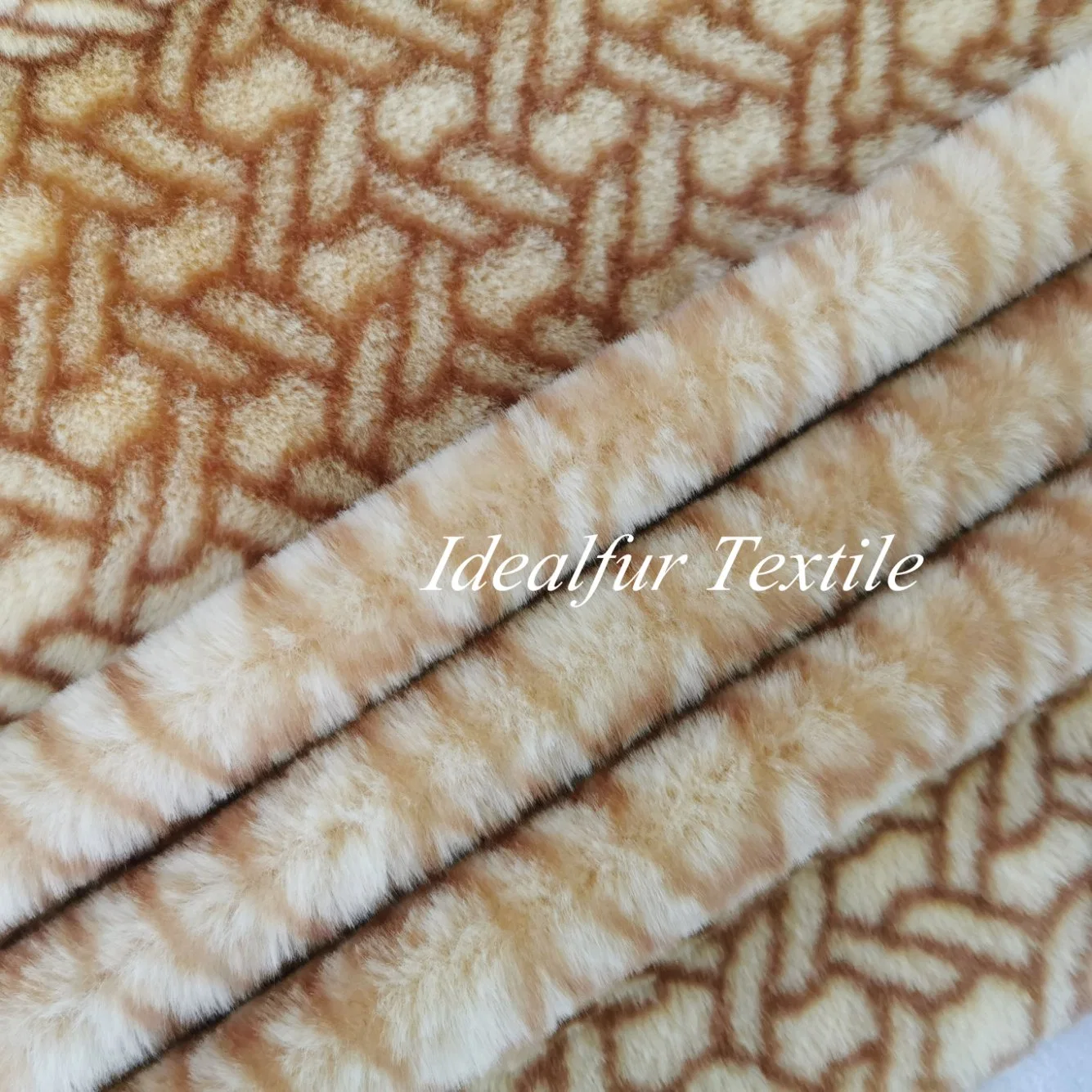 Printed Faux Fur Rabbit Fur Fabric for Cushion Cover
