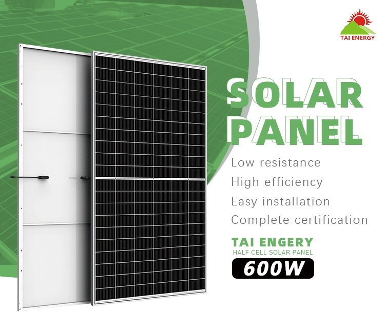 Tai Energy Solar 600W Mono System PV Solarpanel 2022 Kostenloser Versand billiger Preis 182mm halbe Zelle 570W 580W 590W