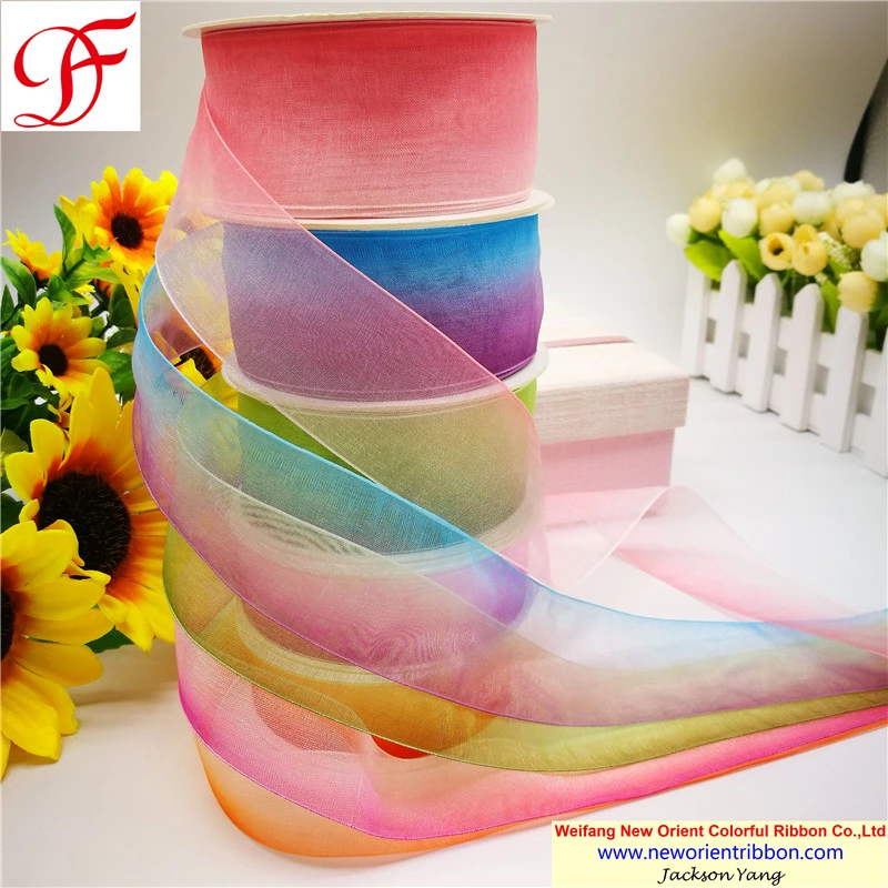 Factory Wholesale/Supplier Customized OEM Printed Organza Ribbon for Bows/Decoration/Wrapping/Gifts Packing