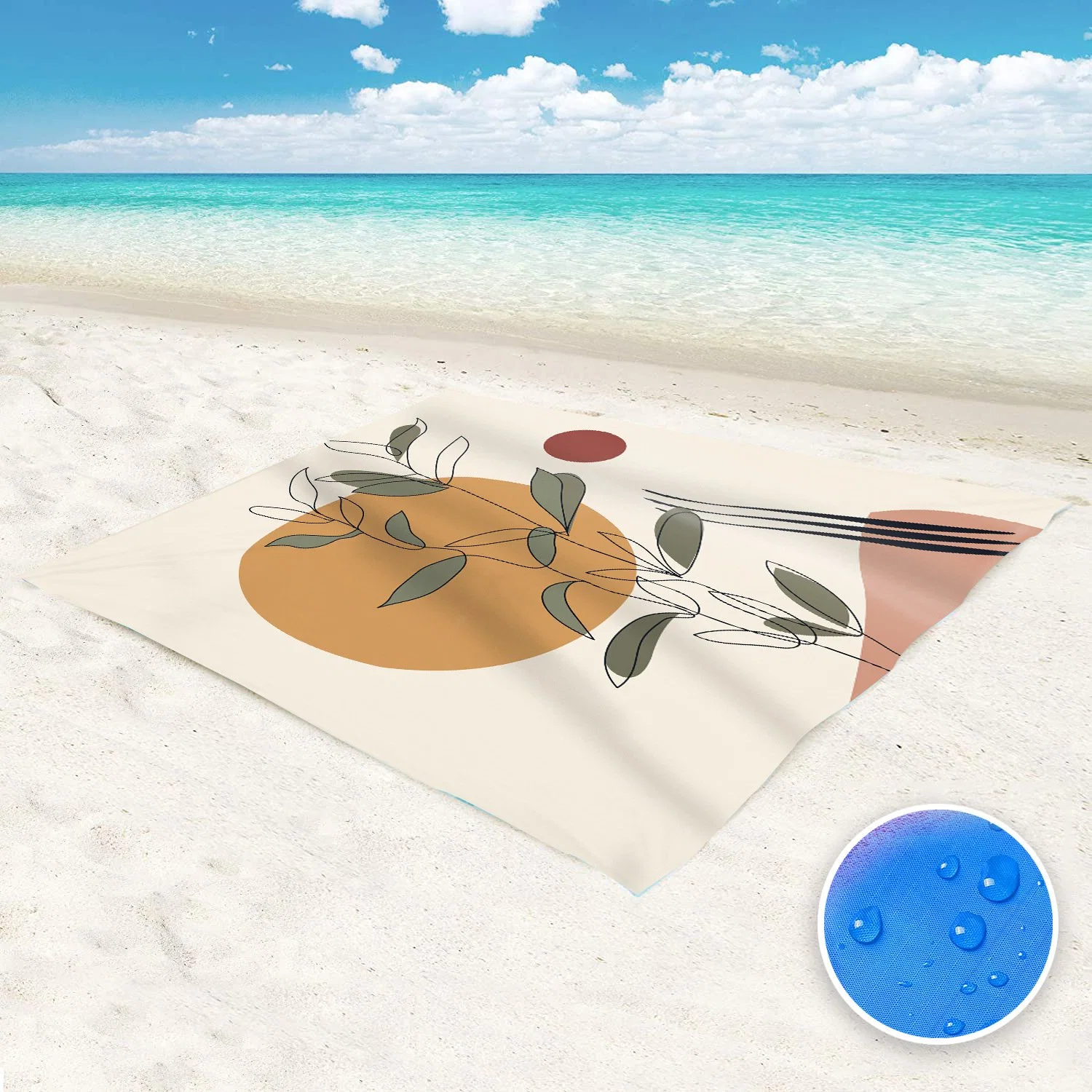 Outdoor Portable Sand Free Foldable Waterproof Camping Beach Mat Custom Logo Sand Proof Beach Blanket