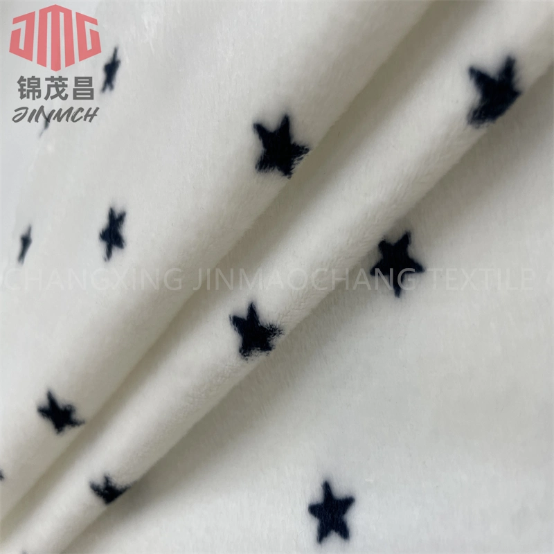 Factory Knitting Fabric 95% Polyester 5% Spandex Printed Super Soft Velboa Fabric Home Textile Pajamas Warm Winter Leggings Stretch