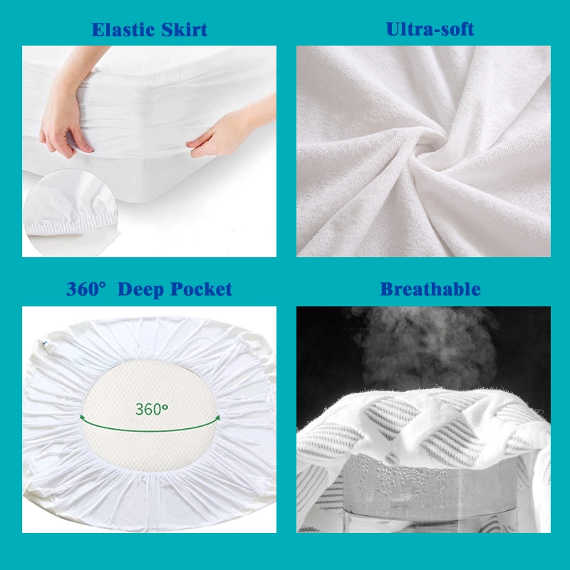 Wholesale/Supplier Full Size Washable Cooling Waterproof Bamboo Jacquard Fibre Mattress Cover Protector