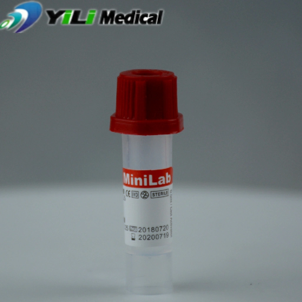 Red Cap Pet Glass Medical Vacuum Plain Blood Collection Tube