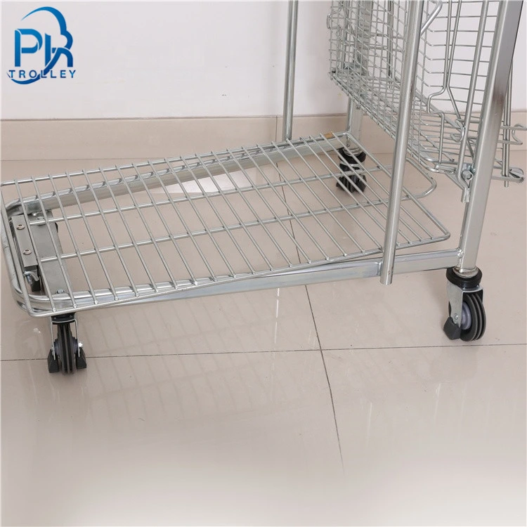 Flat Trolley Supermarket Supplier Supermarket Shelf Hanfolding Shopping Cart Handling Equipment