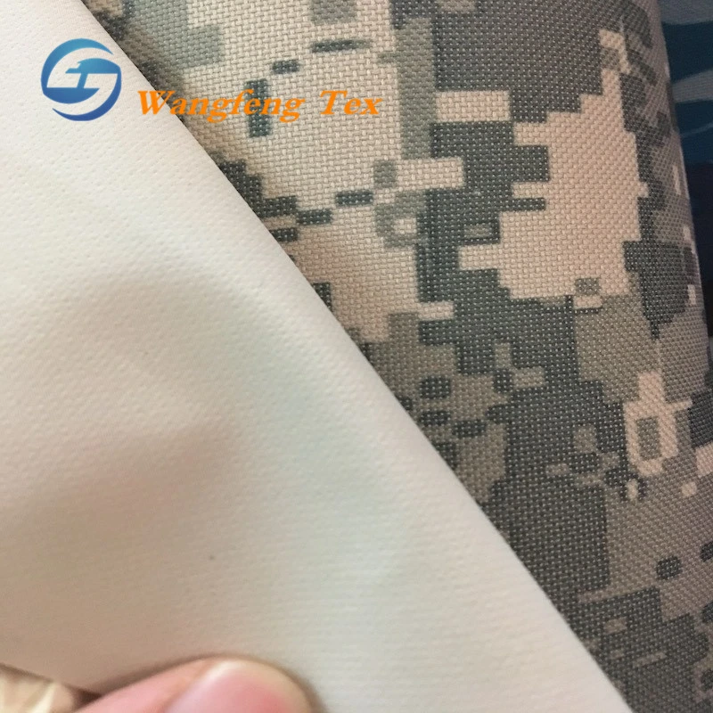 Ya hechas de nylon poliéster impreso Camo Stock 600D/300D/450d Pu recubierto de PVC/PE/tejido Oxford para tiendas de campaña y la bolsa