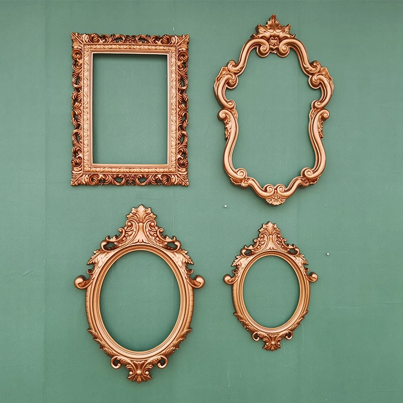 Vintage Style Quality Plastic Mirror Photo Frame Sets for Home Decoration