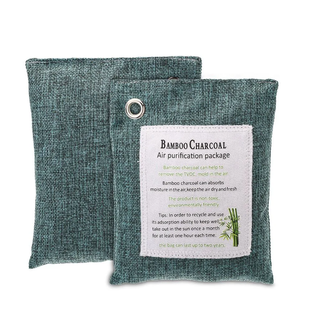 Saco de purificação de ar de purificação de ar de carvão de bambu Sacos Deodorizer 4 Pack definido para o frigorífico congelador carros Closet Cozinhas Calçados Porões Quartos áreas de estar