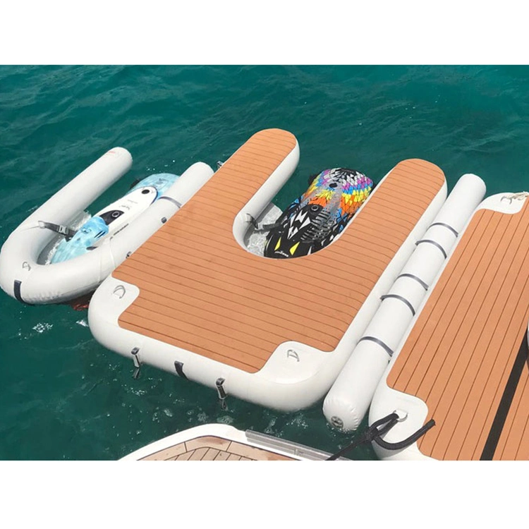 Fábrica de encargo hacer flotando Inflatable Bar Jet Ski Dock Mat Plataforma de yates