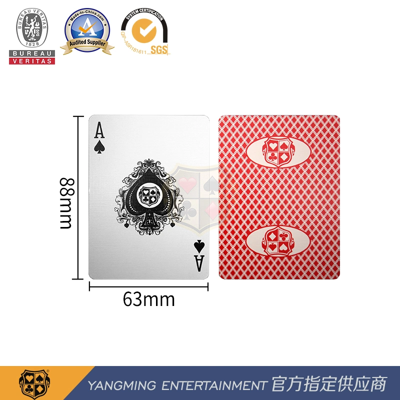 Texas Hold&prime; Em Club Red and Blue Double Color American Black Core Poker Playing Cards Custom Logo Ym-PC03