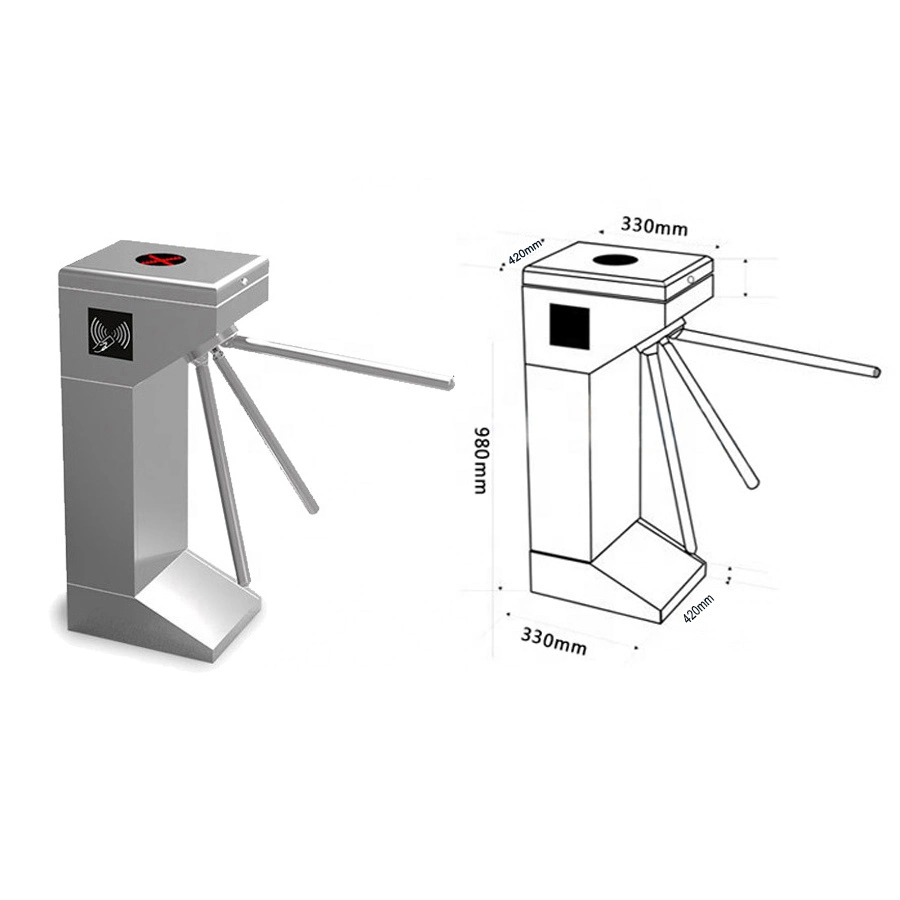 Gehäuse aus Edelstahl Automatische Stativ-Drehscheibe RFID-Zugangskontrolle