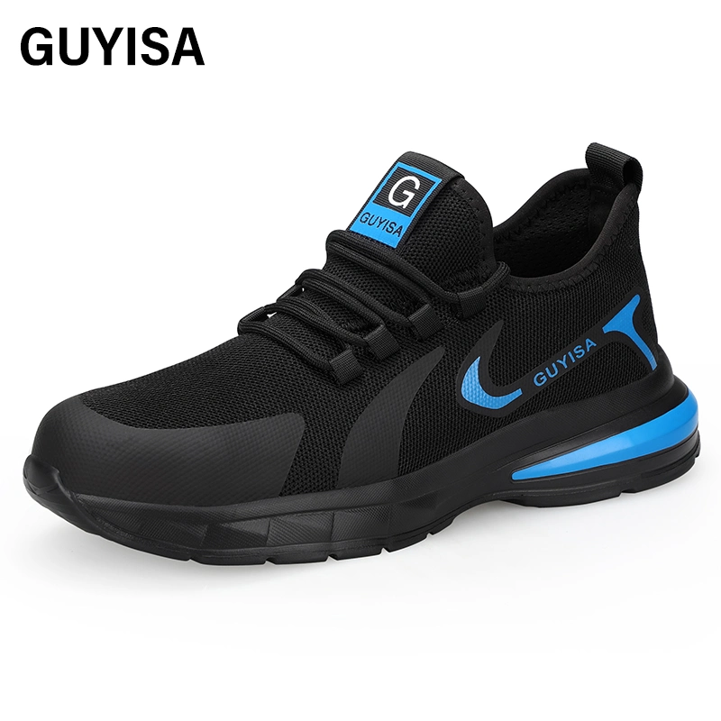 Guyisa Fashion Safety Shoes Men's Lightweight Rubber-Plastic Sole Steel Toe Safety Shoes for Men Work