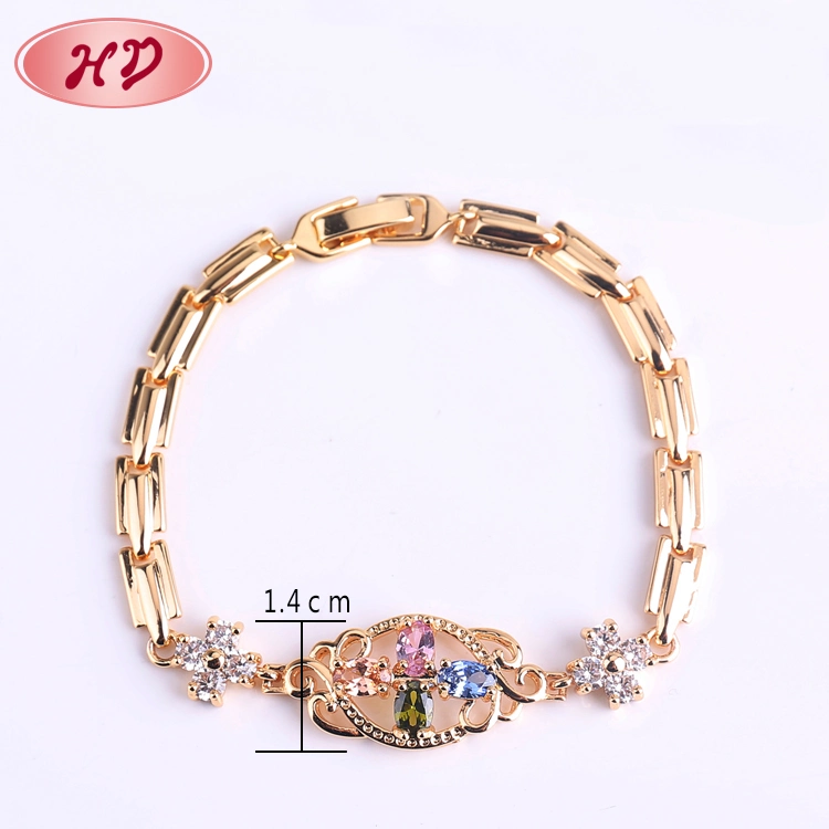 Women Zircon Jewelry New Fashion 18K Gold Bracelet