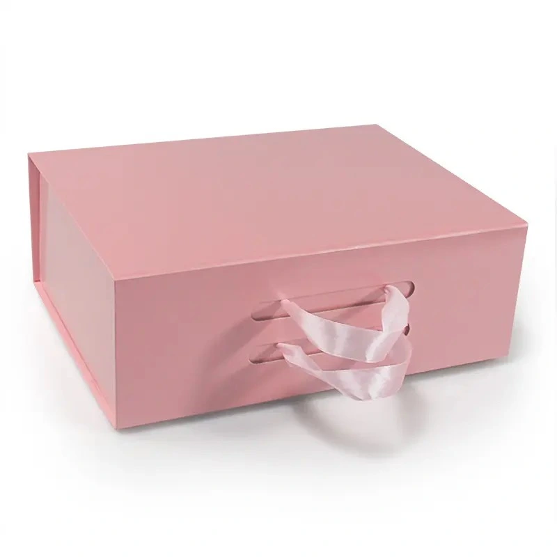 Customized 250g Cardboard Box Packaging Folding Magnetic Gift Box with Ribbon Wedding Gift Box for Cosmetic Jewelry