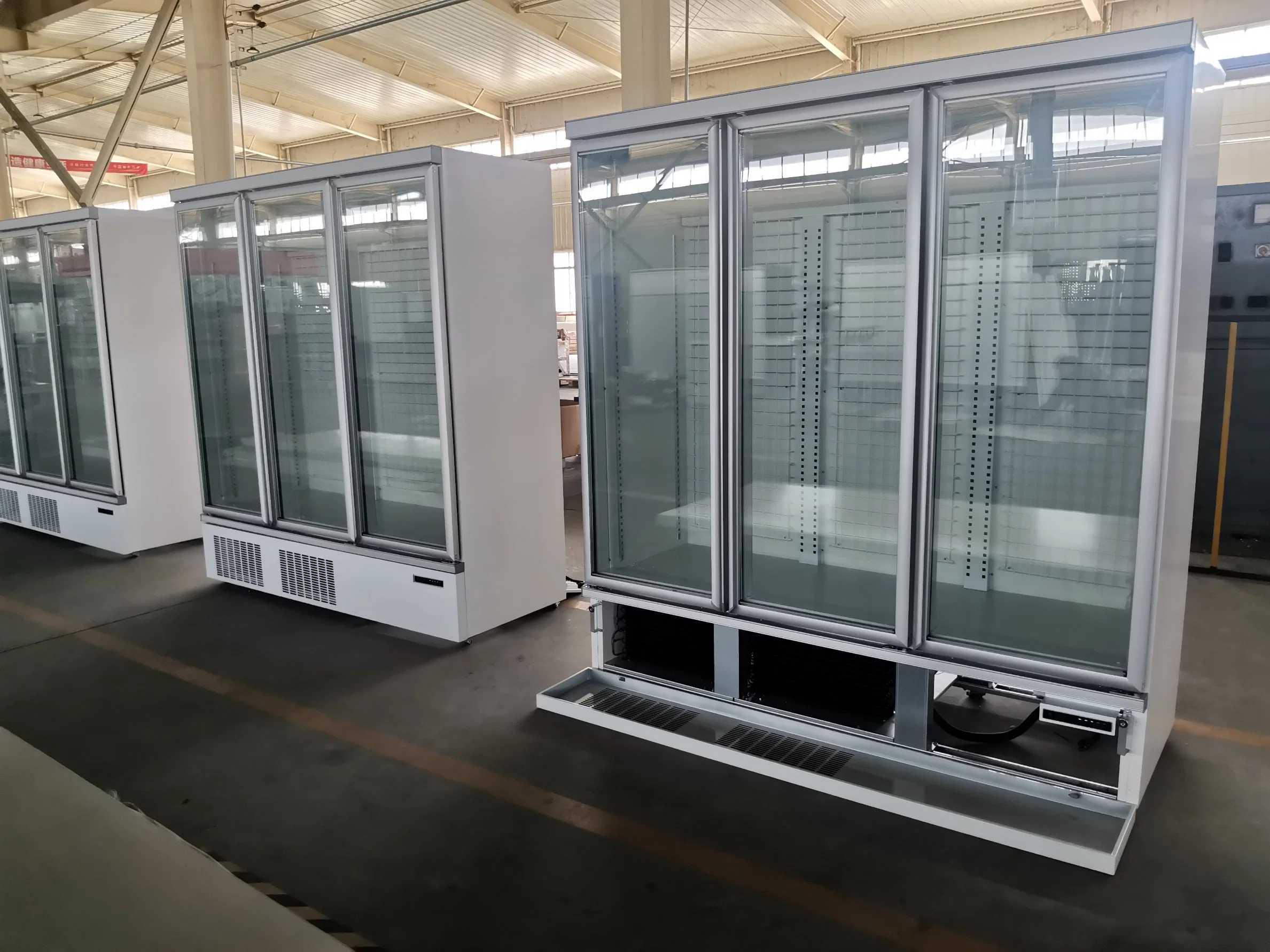 2023 Novo Design Certificado CE de refrigeração de ar vertical da porta de vidro vertical Exibir Showcase Congelador congelador de exibição