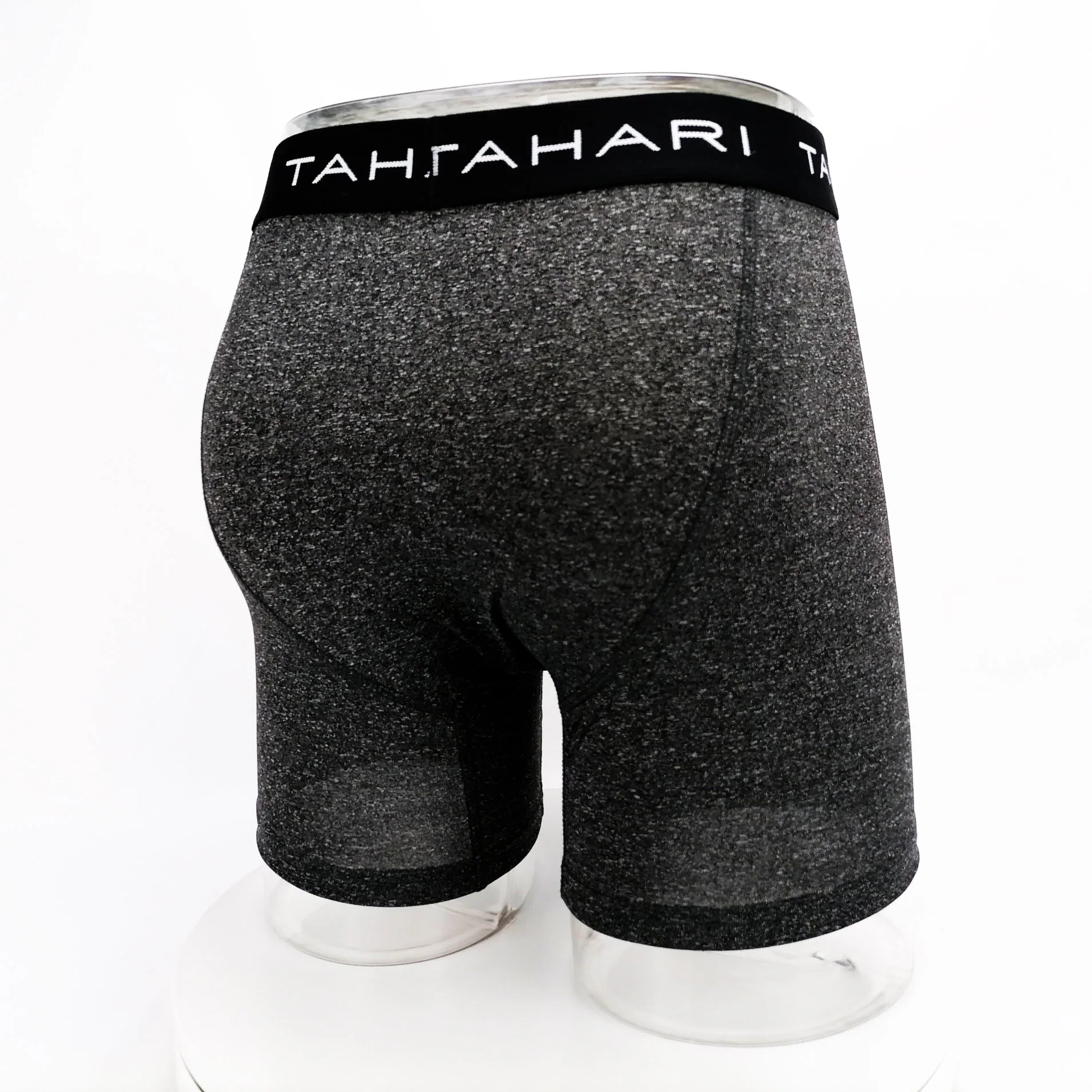 Wholesale/Supplier Customize Dark Grey Melange Polyester Breathable Men Boxers