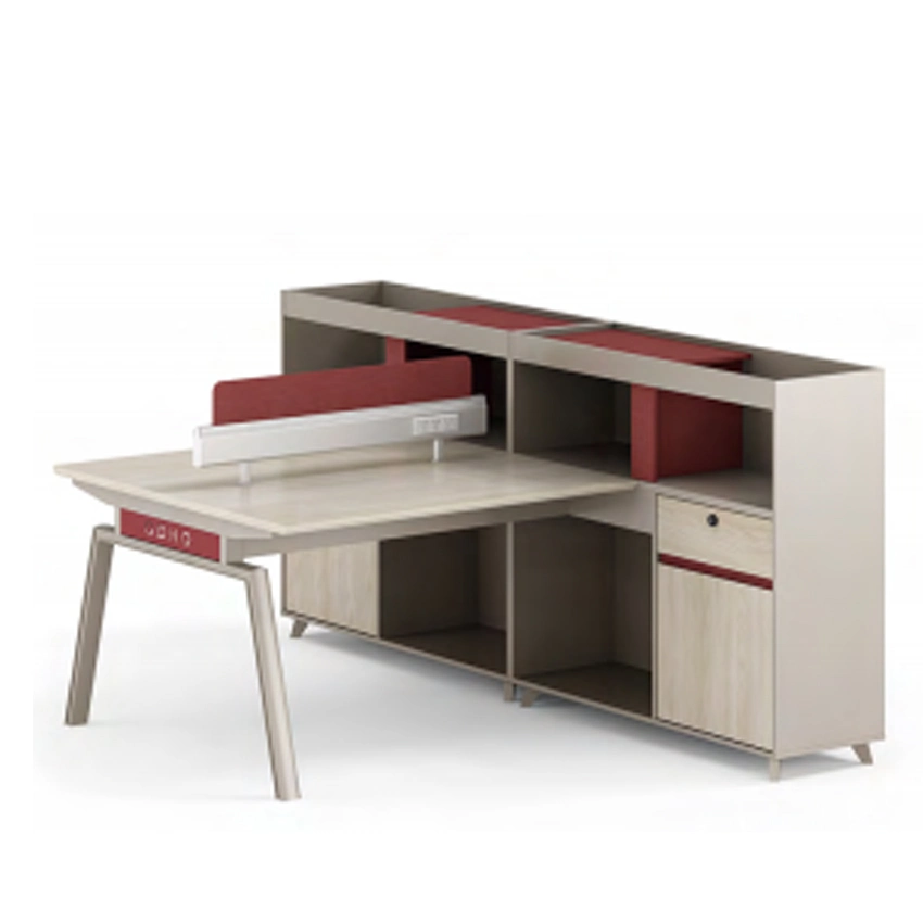 Bureau moderne en bois pour 2 personnes Bureau personnel Table avec Armoire latérale