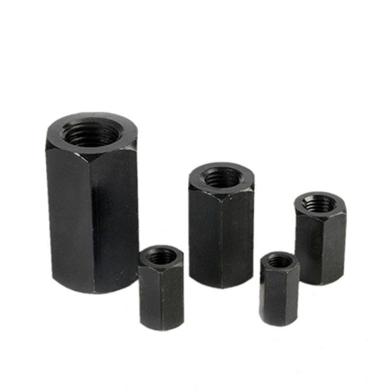 Black Hexagonal Long Nut Customizable Color Hexagonal Extension Nut