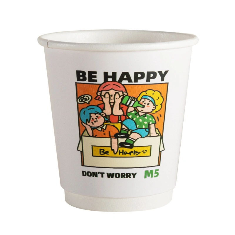 Custom Take Away Disposable Double Wall Hot Cold Drinks Recyclable Coffee Paper Cup