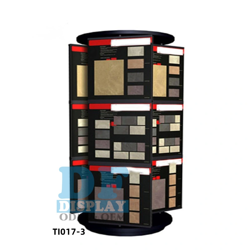 Ti017-1 Rotatable Tiles Display Rack Ceramic Tile Floor Display Stand Rack Sliding Tile Display