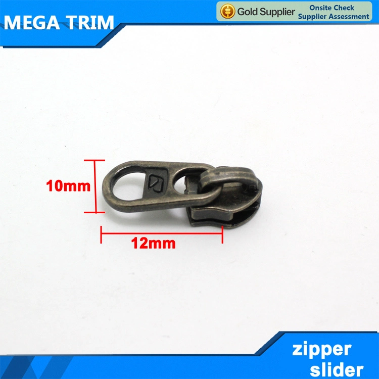 Gun Color Auto Lock Zipper Slider with Short Puller