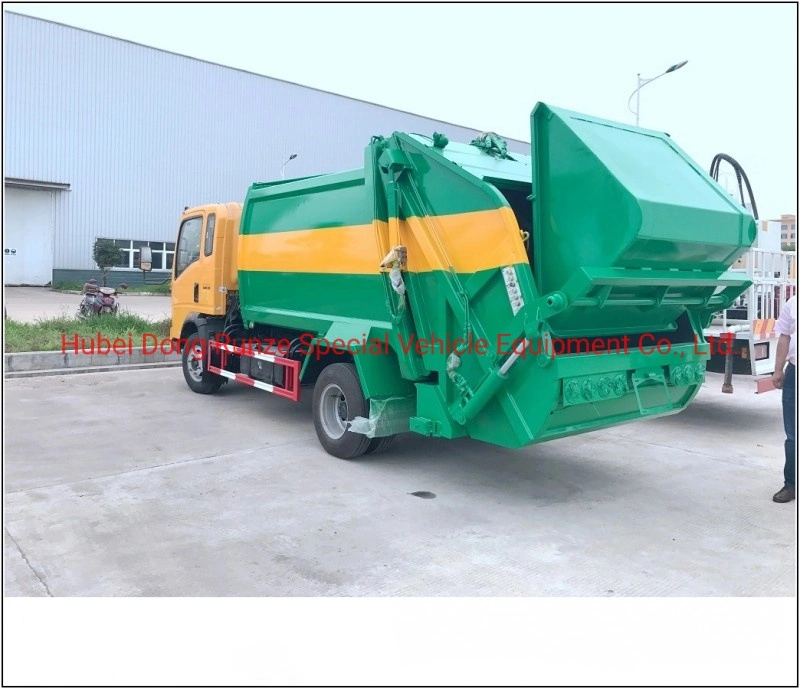 Right Hand Drive HOWO Hydraulic Compaction Garbage Trucks 6cbm Capacity, HOWO Refuse Compactor Special Vehicle