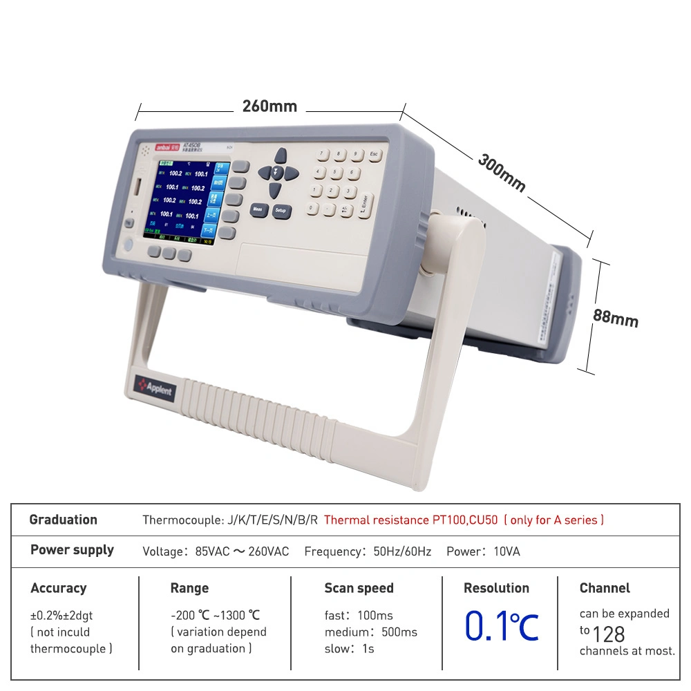 Thermomètre à viande en acier inoxydable, enregistreur de données et testeur de température At4524