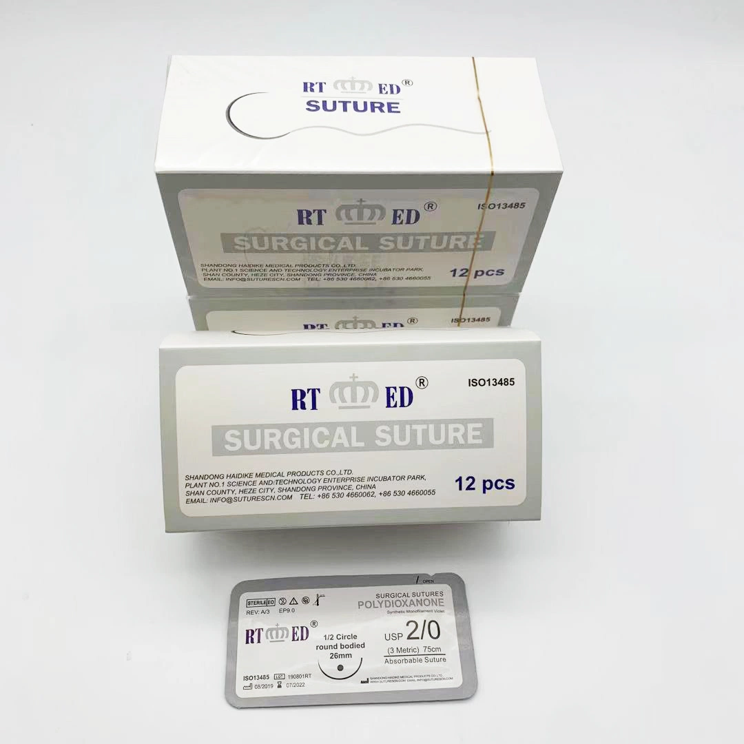 Medical Sterile Absorbable Suture Pdo Polydioxanone Surgical Sutures USP2-6/0