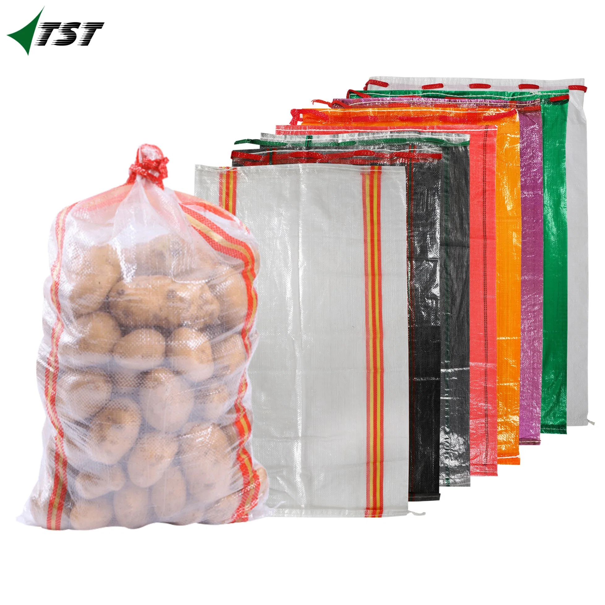 Venta caliente buena calidad transparente Bolsas de tejido de embalaje de cebolla Potato