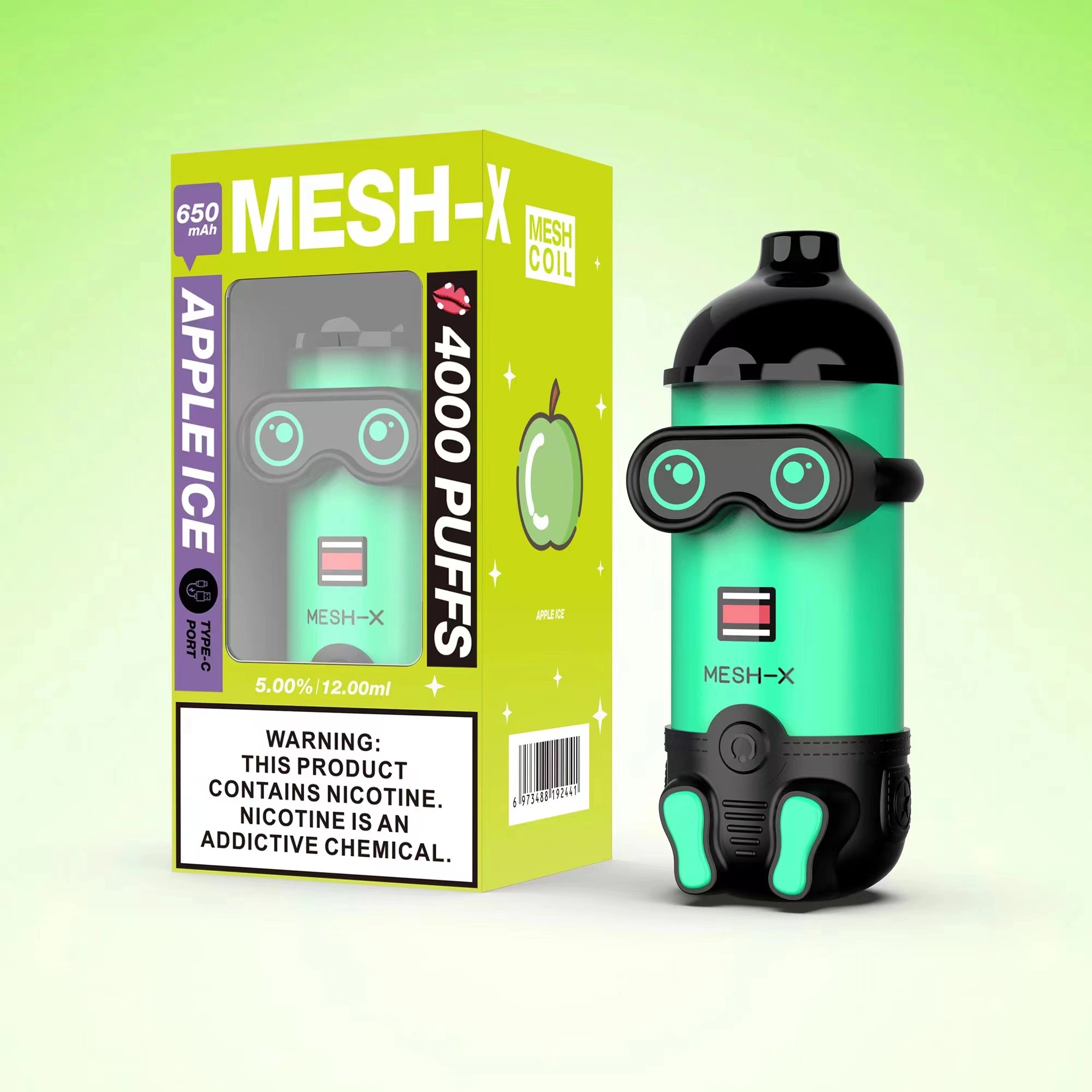 Wholesale/Supplier Disposable/Chargeable Vape Pen Mesh X 4000puffs 12ml 650mAh Support Ome