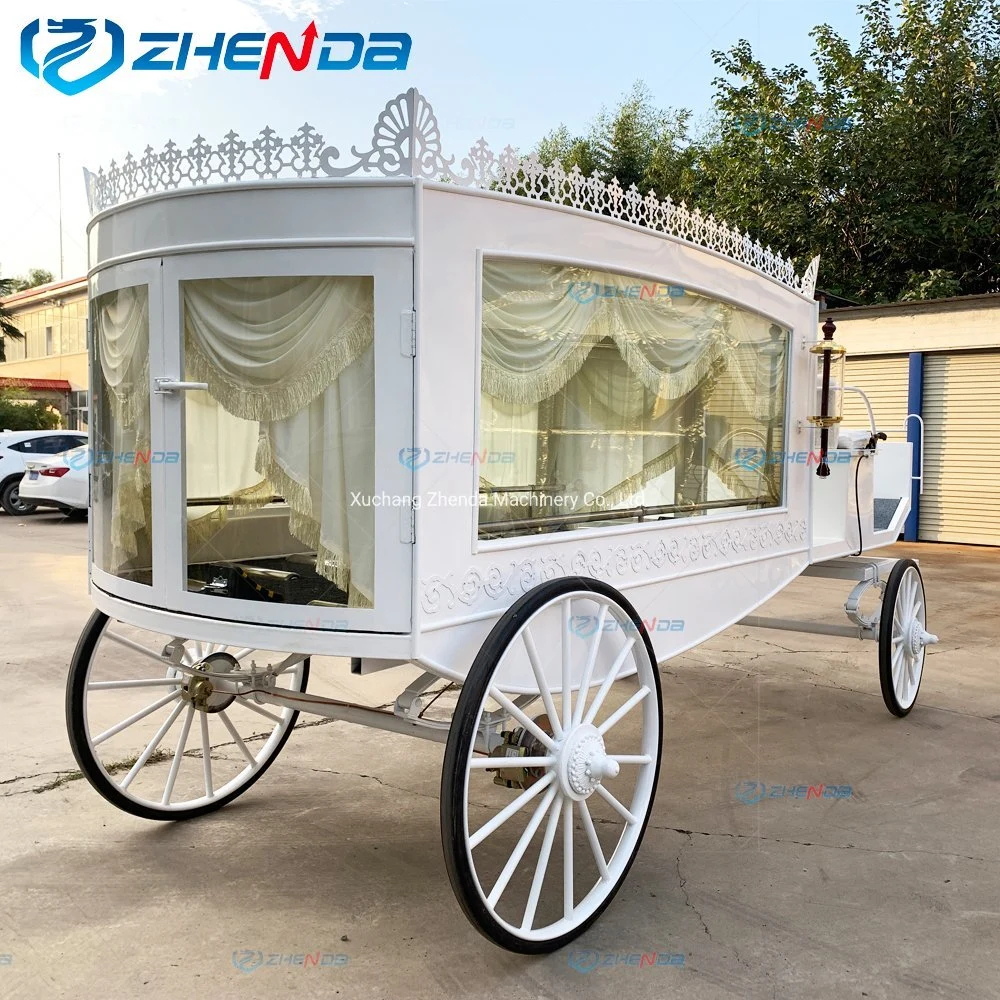 Electric Hearse/High quality/High cost performance White Funeral Car/Funeral Supplier Zhenda /Coffin Horse Carriage for Sale