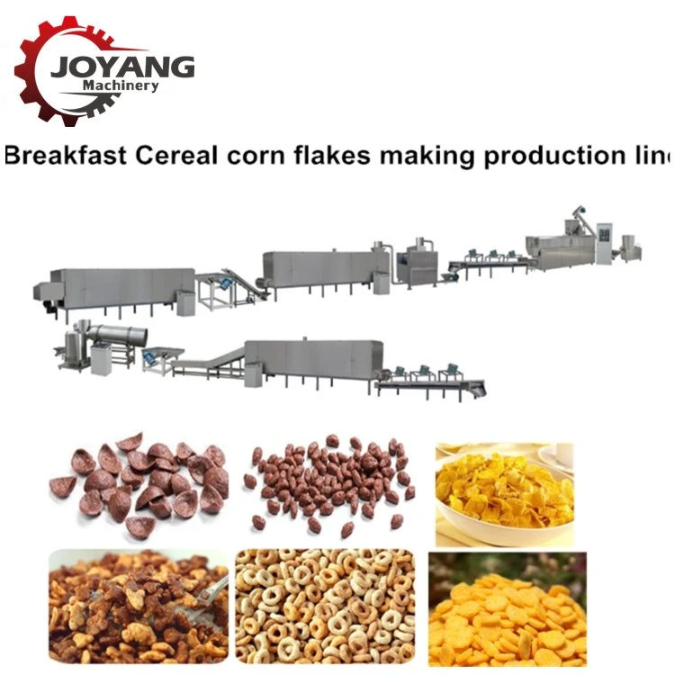 Extruded Puff Corn Rice Cereals Breakfast Coco Chocolate Corn Flakes Making Machine