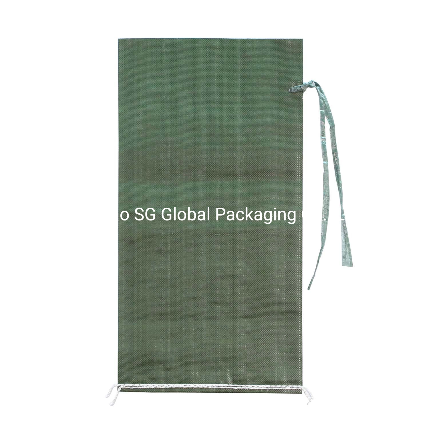 Anti-UV Sand Bag with Tie String PP Virgin Recycled Anti-Flood Recyclable Poly Plastic Woven Bag