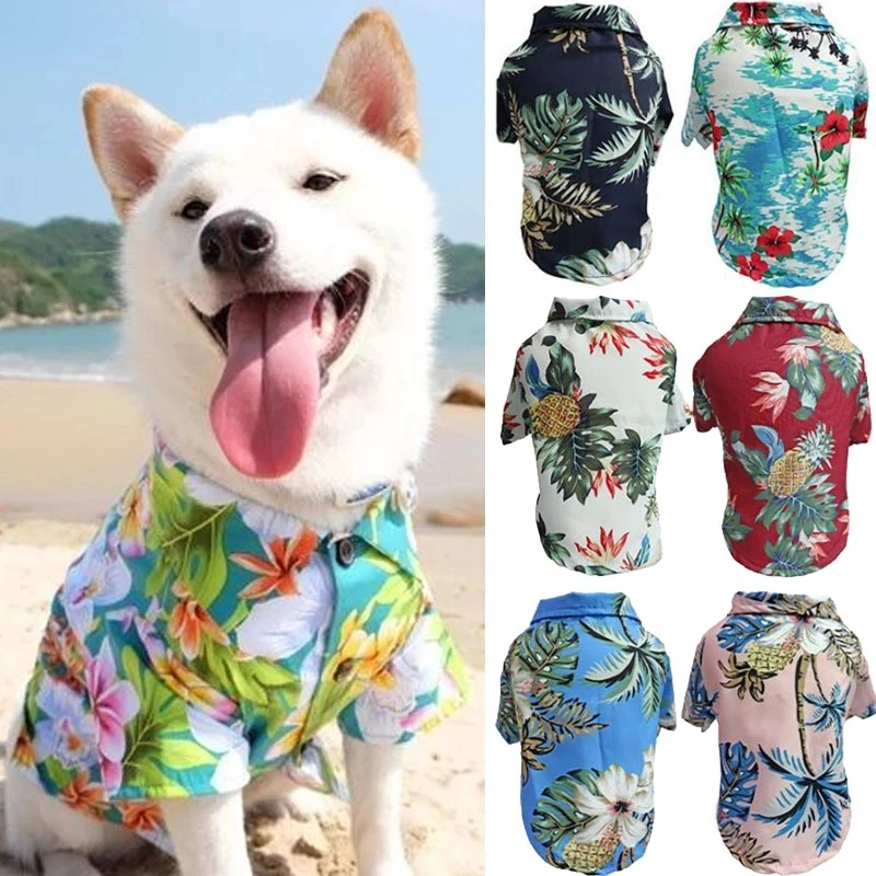 Summer Hawaiian Style Beach Dog Shirts Clothes Pet Products