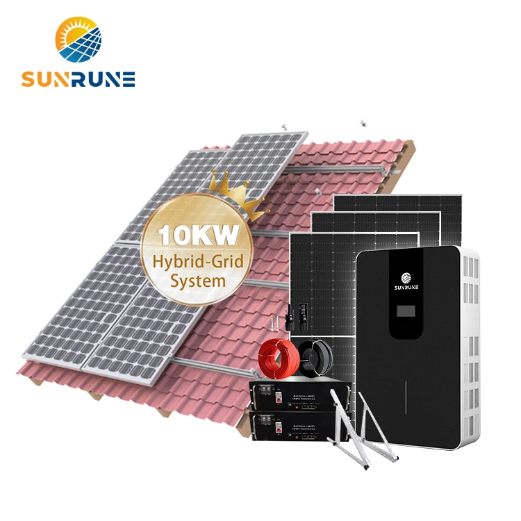 sistema de potência solar híbrido de 8 kw Home 10 kW 6 kW 5 kw 3 kw Sistema solar em Grid Solar Energy Panel System