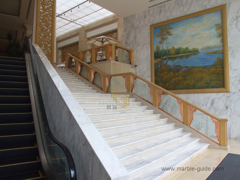 Natural Volakas White Marble for Kitchen Island/Countertop/Staircase Hotel Engineered Projects