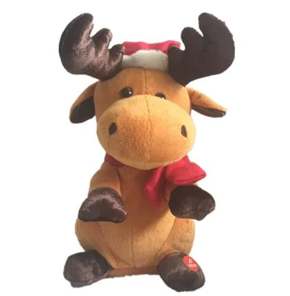 China Plush Toy Factory Xmas Stuffed Reindeer Playing The Sax Kids Gift BSCI Factory