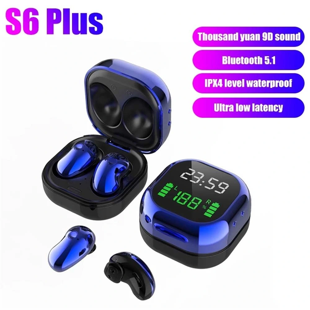 Customized S6 Plus True Wireless Stereo Earbuds Power Display Waterproof Bluetooth Headset