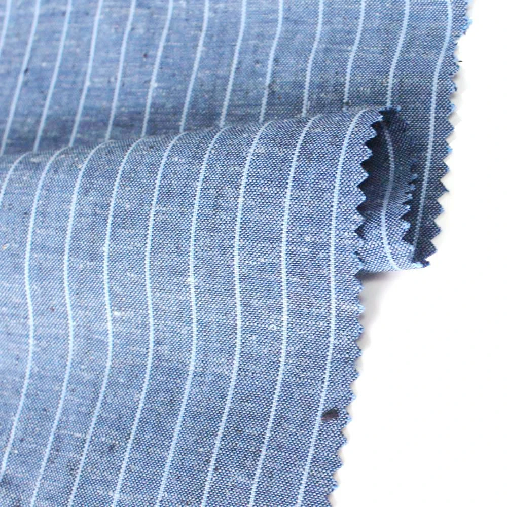 160GSM Yarn Dyed Stripe Linen Polyester Woven Fabric for Shirt