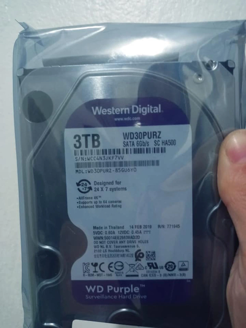 Western Digital Purple Surveillance 3tb Hard Drive Internal Hard Disk 5400 Rpm 3.5 Inch (WD30PURZ) Wd SSD/HDD