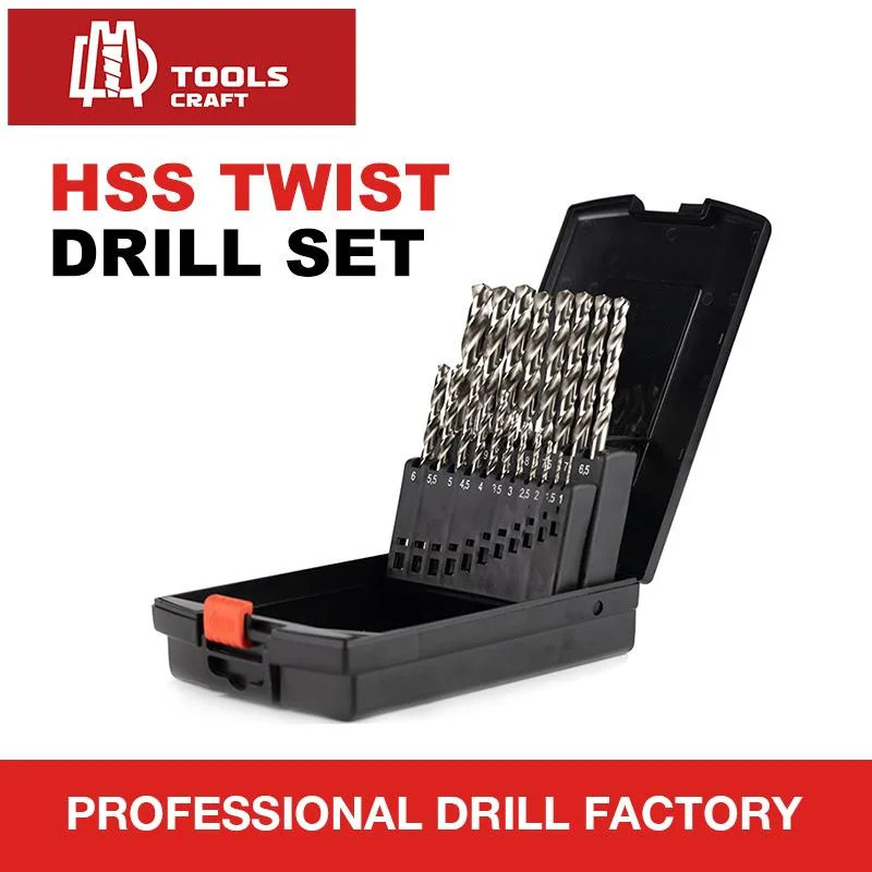 19 PCS Twsit Drill Bit Set Titanium Coated HSS4241