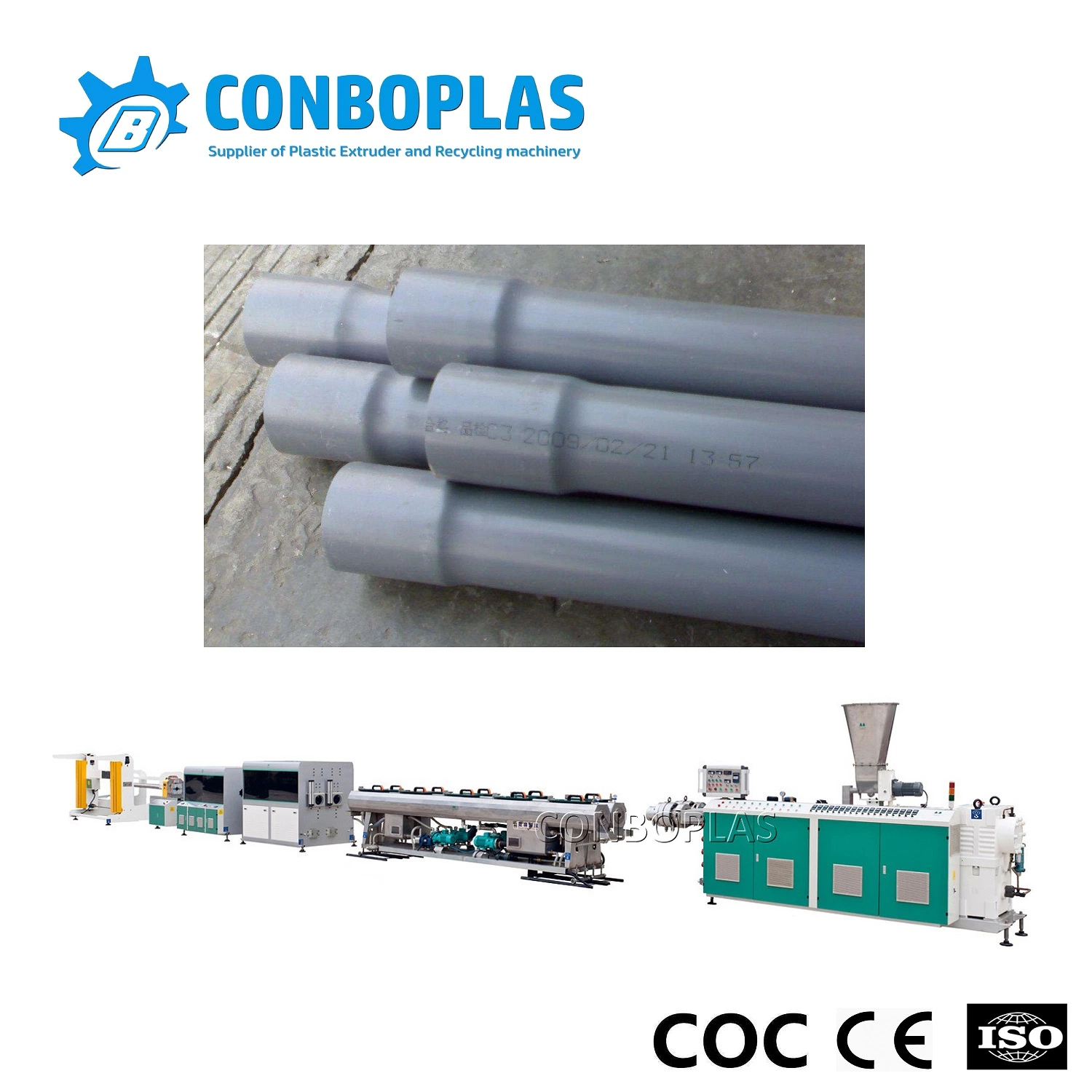 40mm 63mm Plastic PVC Electrical Conduit Dual Pipe Tube Extrusion Production Line