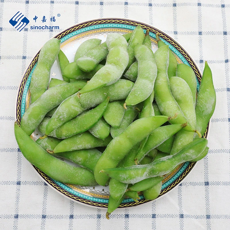 Sinocharm autorizados de la BRC Unsalted IQF Edamame congeladas en vainas Edamame orgánicos