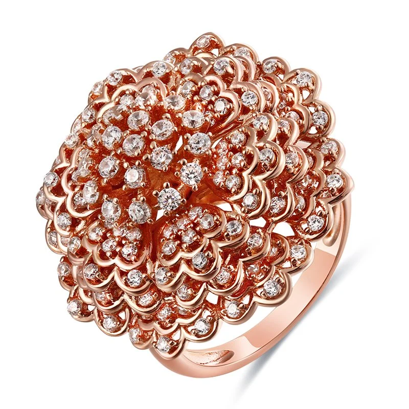 Petaloid New Unique Design 18K Rose Gold Plated Jewellery Factory Wholesale/Suppliers Fashion Accessories Jewelry Delicate Ring