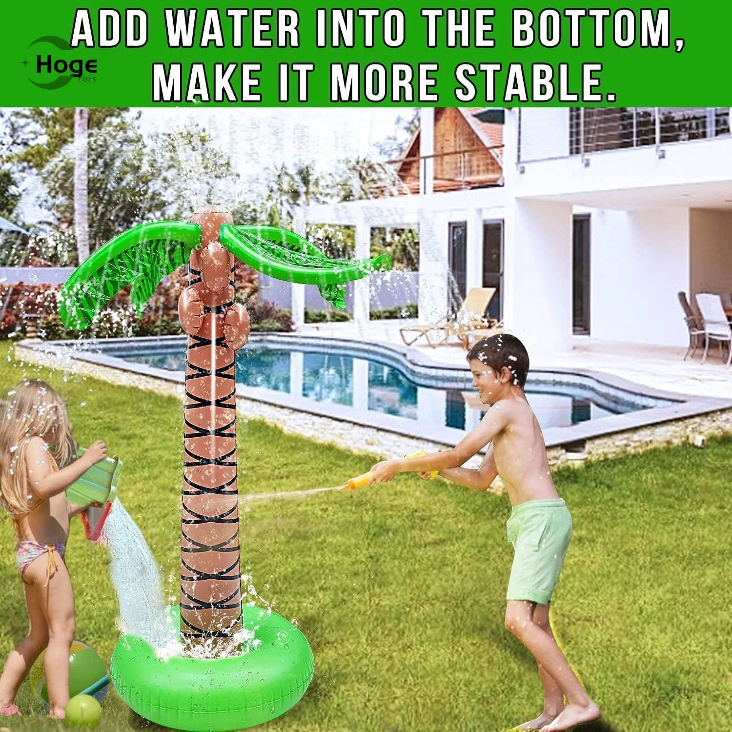 Custom PVC Inflatable Coconut Tree That Sprays Water for Kids