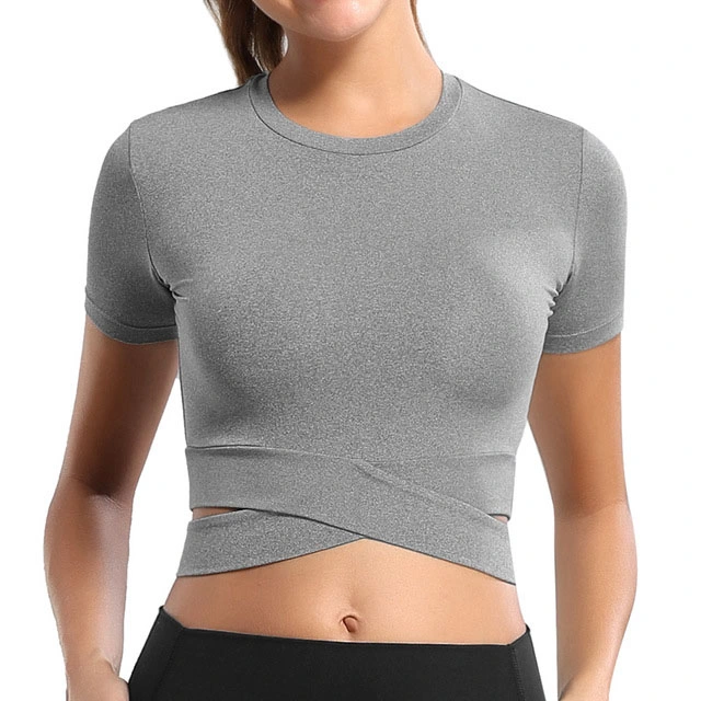 Women Long Sleeve Running Shirts Yoga T-Shirts Solid Sports Shirts Quick Dry Fitness Gym Crop Tops Sport Wear