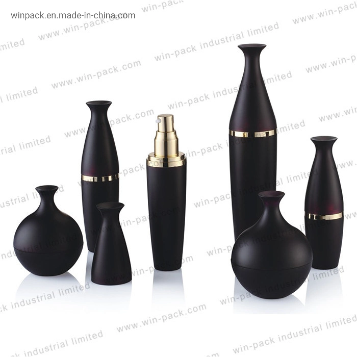 Winpack Best Sell Black Cosmetic Acrylic Wine Shape Bottle Lotion Packing