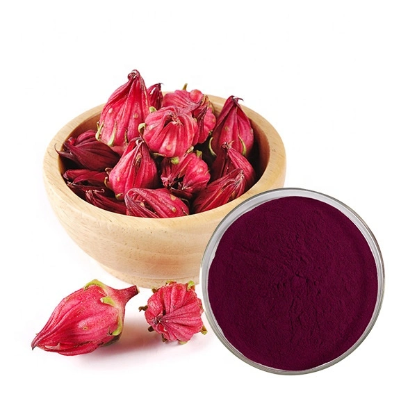 Organic Hibiscus Flower Powder cGMP Factory Wholesale/Supplier Dried Hibiscus Powder Instant Roselle Hibiscus Powder