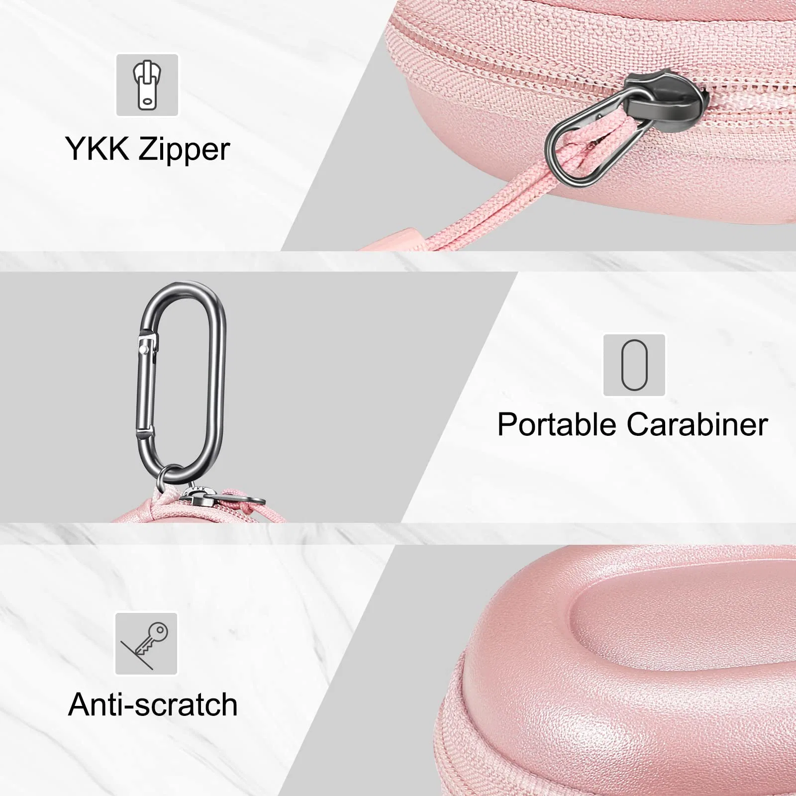 Hard EVA Earbuds Case Charging Carabiner Shockproof Storage Portable Travel Cover