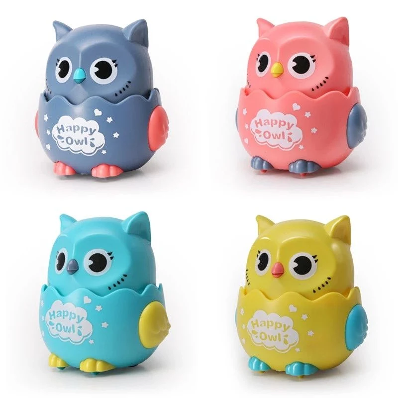 Cheap Promotional Gift Manual Forward Design Owl Style Funny Pet Interactive Movement Toy Press Gliding Chew Toy