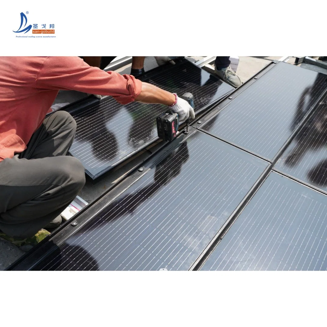 Market New Styles BIPV Building Integrated Photovoltaics Systems Black Solar Roof Tiles